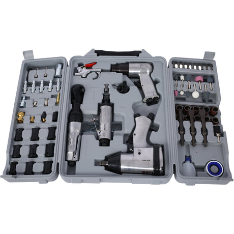 Air Tool and Accessories Kit 71 Piece Impact Wrench Air Ratchet Die Grinder Air Hammer Hose Fittings with Storage Case