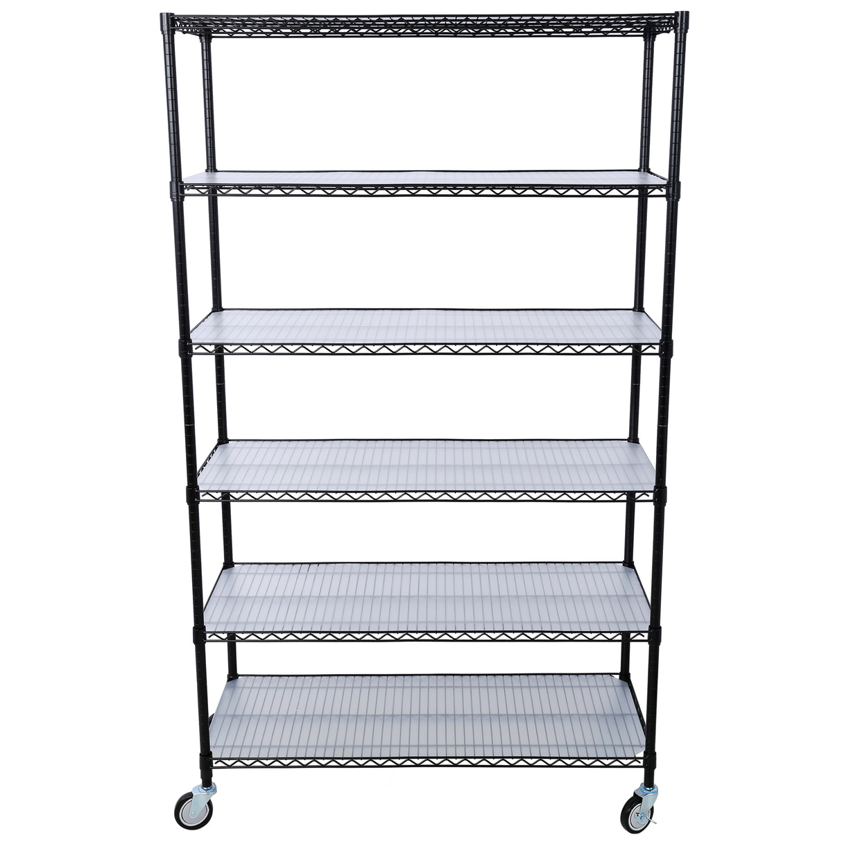 6 Tier 6000lbs Capacity NSF Metal Shelf Wire Shelving Unit Heavy Duty Adjustable Storage Rack na may Mga Gulong at Shelf Liner para sa Commercial Grade Utility Steel Storage Rack Black 84"H x 48"L x 20"D