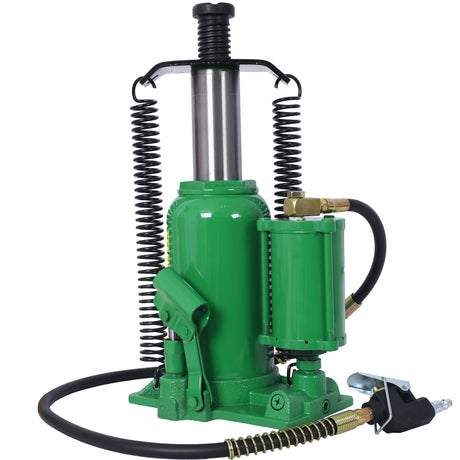 Air Hydraulic Bottle Jack 20 Ton/44029 LBS All Welded 10.2-19.7 inch Lifting Range Manual Handle and Air Pump for Car Pickup Truck RV Auto Repair Industrial Engineering--Green