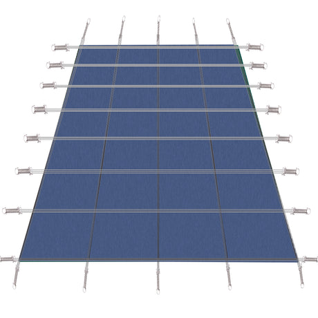 Inground Pool Safety Cover 18x36ft Rectangle Winter for Inground Swimming Pools Solid Covers Triple Stitched for High Strength Hardware Included--Blue Mesh