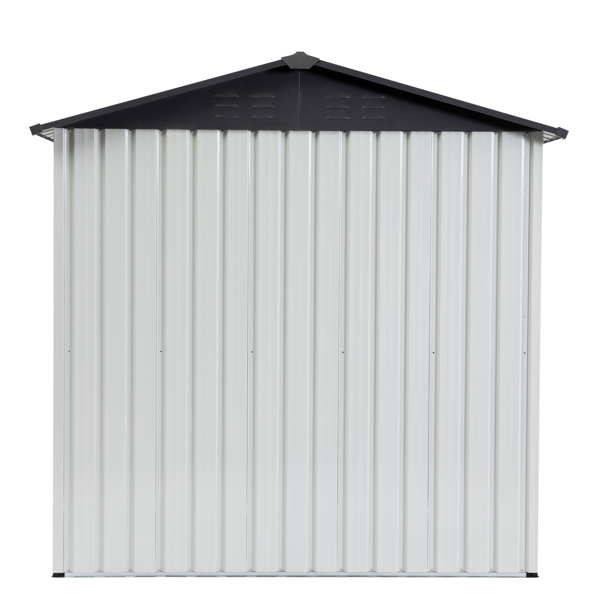 6x4x6ft Garden Metal Storage Shed Outdoor Storing Tools Rainproof Hinge Door Version Gray White