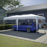 10'x20' EZ pop-up luifel buiten draagbare feestvouwtent met 6 verwijderbare zijwanden + draagtas + 6 stuks gewichtszak beige wit