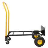 Hand Truck Dual Purpose 2 Wheel Dolly Cart at 4 Wheel Push Cart na may Swivel Wheels 330 Lbs Capacity Heavy Duty Platform Cart para sa Paglipat ng Warehouse Garden Grocery Black