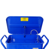 Mobile Parts Washer 20 Gallon Capacity Portable Parts Cleaner for Use with Water Based Cleaning Solutions Heavy Duty 20 Gauge Steel 325 GPH Pump Power with Drain Tray