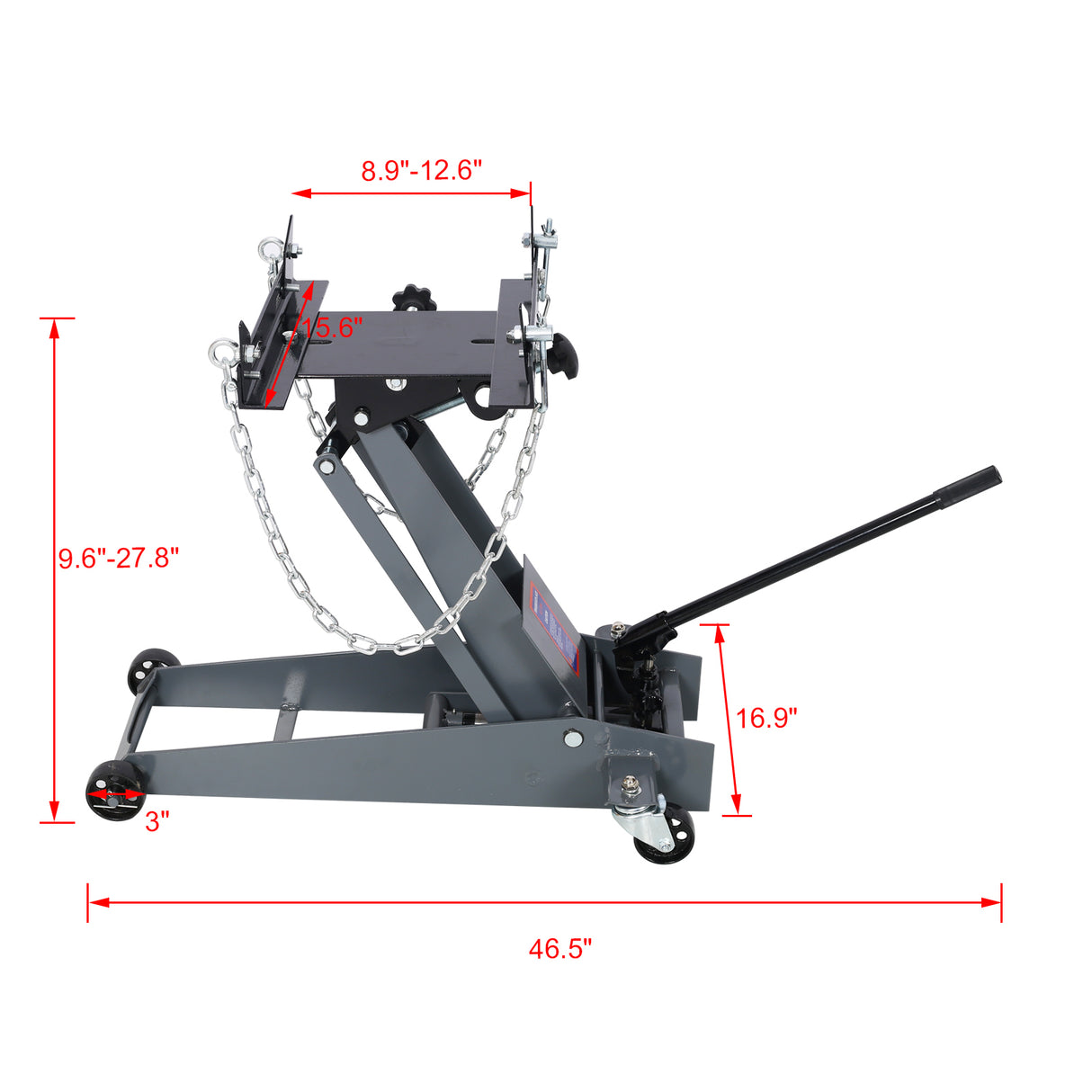 Hydraulic Transmission Service Floor Jack 1/2 toneladang Kapasidad 1000 lb Mababang Profile