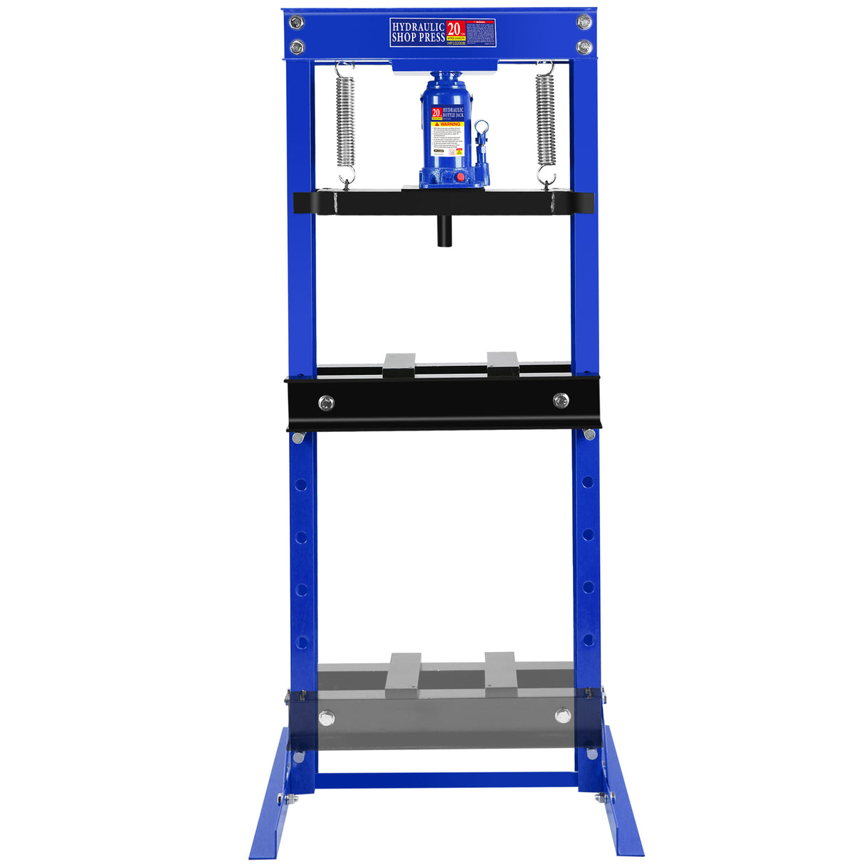 Hydraulic Shop Floor Press 20 Ton Steel H-Frame with Plates Adjustable Working Table Stand Jack for Gears and Bearings