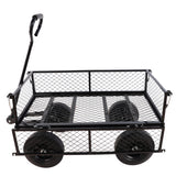 Solid Wheels Tools Wagon Cart Garden Trucks Transport Firewood Black