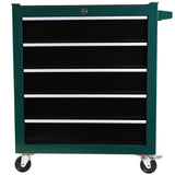 5-Drawers Rolling Tool Chest Cabinet on Wheels with Keyed Locking System and Drawer Liners with Link Buckle Combined to Large Cabinet Set for Warehouse Garage