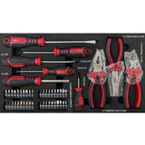 3 Drawers Tool Box na may Tool Set Black