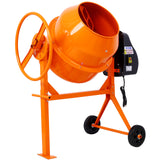 Cement Mixer 5 Cu. Ft Electric Concrete Machine 650W AC Motor Portable Power for Mortar Stucco and Fodder