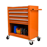 4 Drawers Multifunctional Tool Cart with Wheels Orange