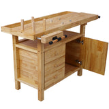 Wood Workbench Wooden for Garage Workshop and Home