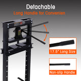 Presse hydraulique d'atelier, capacité de 12 tonnes, support au sol avec plaques de presse, cadre en H, presse au sol de garage réglable, noire