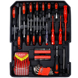 Kit d'outils de réparation à domicile, boîte à outils, mallette de rangement avec 4 tiroirs, Kit d'outils ménagers généraux avec boîte à outils roulante, 899 pièces