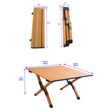 Portable Picnic Table Rollable Aluminum Alloy Table Top with Folding Solid X-shaped Frame