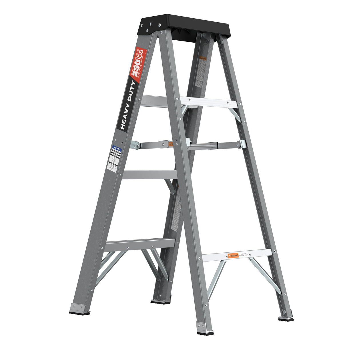 Fiberglass Step Ladder 4-foot 250lbs--Gray