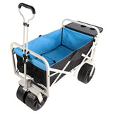 Chariot pliant de jardin, de courses, de plage, blanc, noir, bleu