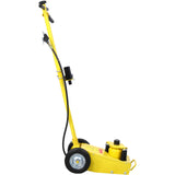 22 Ton Hydraulic Floor Jack Air-Operated Axle Bottle with 4 Extension Saddle Set Built-in Wheels Yellow