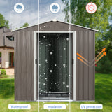 Remise de rangement extérieure en métal 8 pi x 4 pi gris