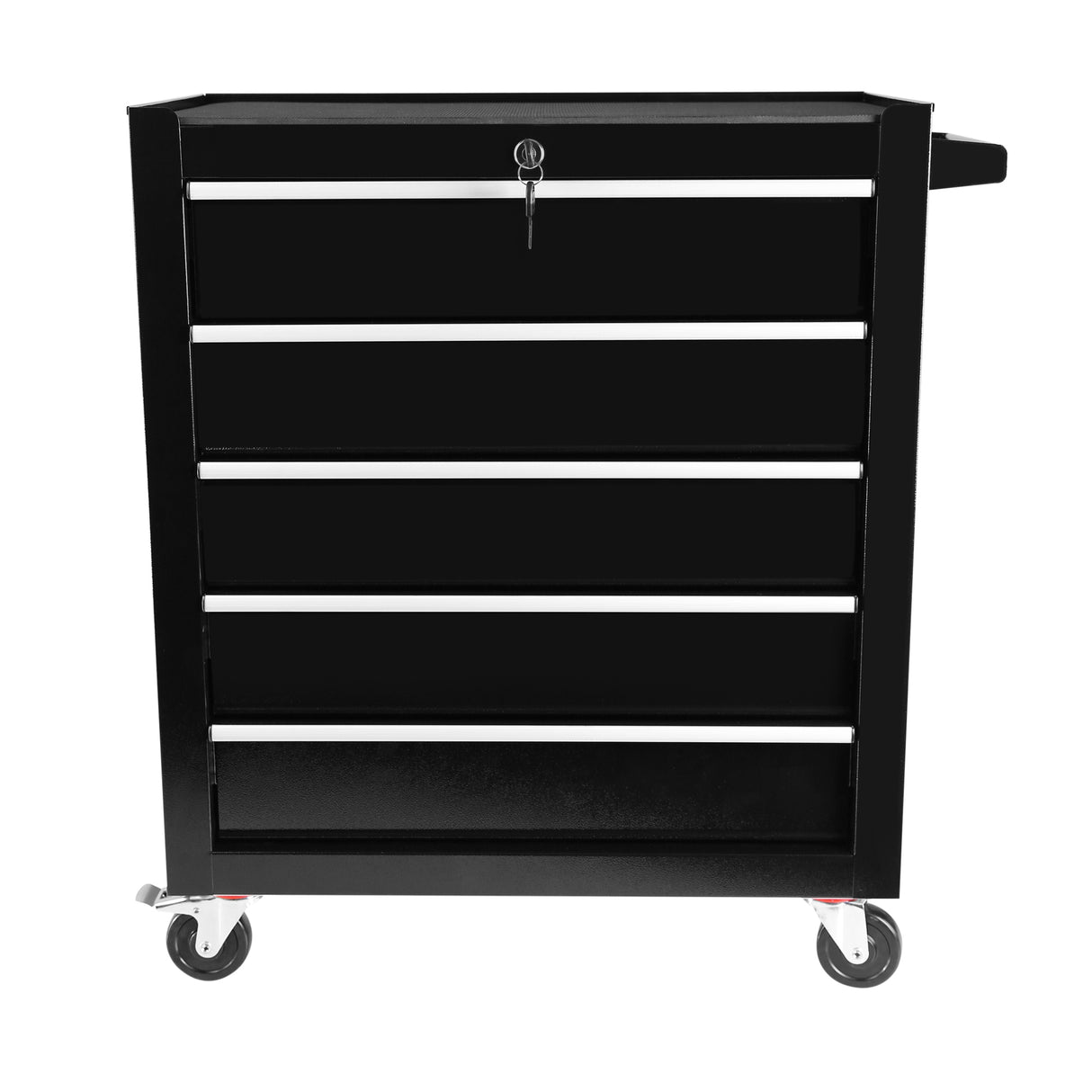 5 Drawers Rolling Tool Chest Cabinet na may Wheels Storage Cabinet at Box Organizer para sa Garage Warehouse Workshop Black