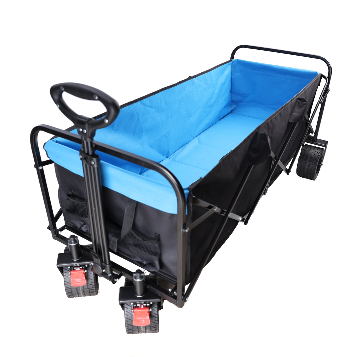 Big Large Capacity Folding Cart Extra Long Extender Wagon Garden Shopping Beach Black Blue