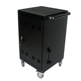 Chariot de chargement mobile et armoire pour tablettes, ordinateurs portables, 30 appareils avec serrure à combinaison, noir