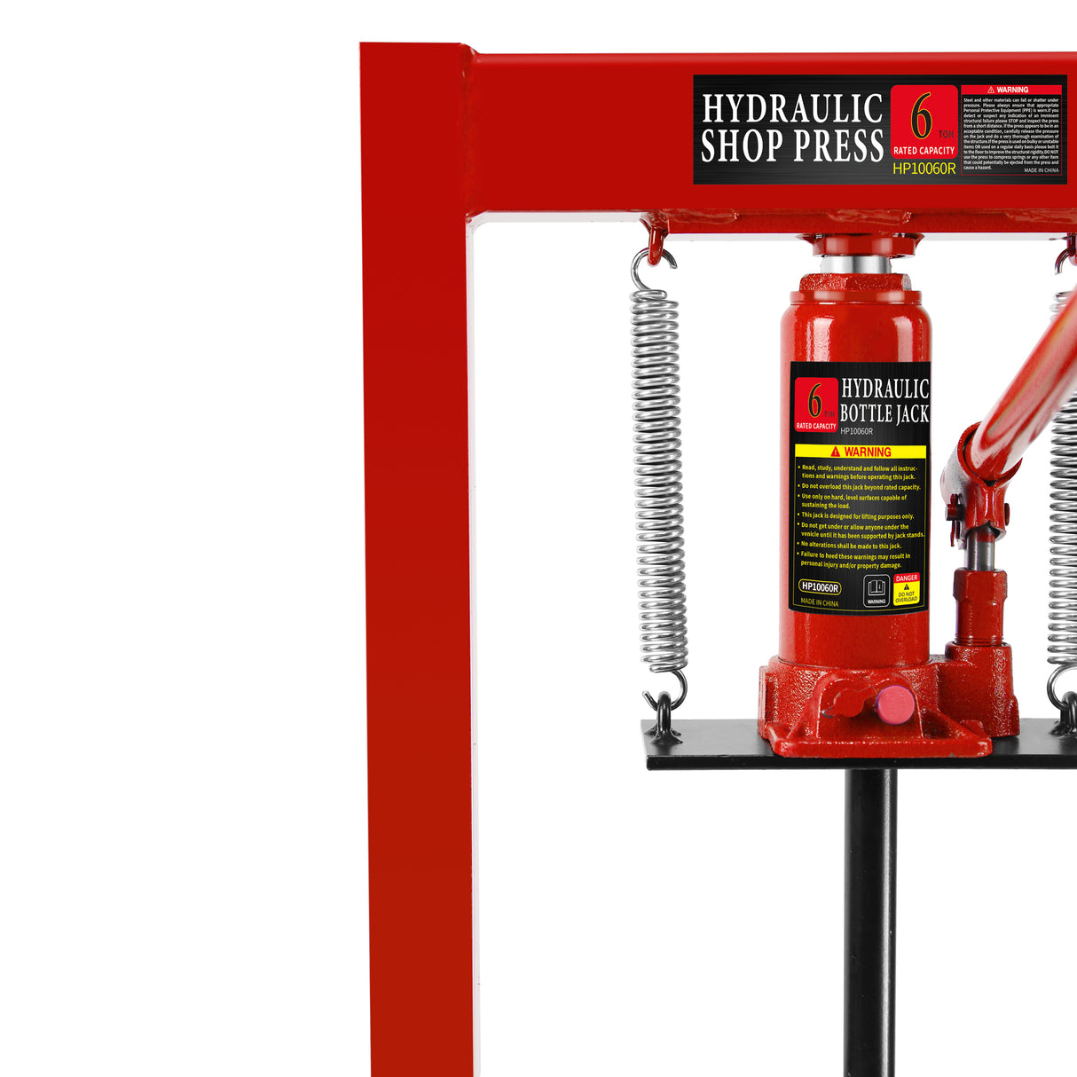 Hydraulic 6 Ton H-Frame Garage Floor Adjustable Shop Press na may mga Plate na 6T Red