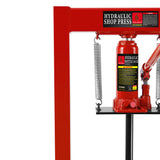 6 Ton Hydraulic H-Frame Garage Floor Shop Press with Plates Adjustable--Red