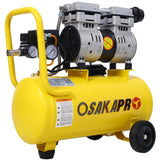 1.5HP Silent Oil-Free Air Compressor 8 Gallon Electric Shop Portable Lightweight with Wheels 70 DBA Noise Level na may Automatic Drain Valve Yellow