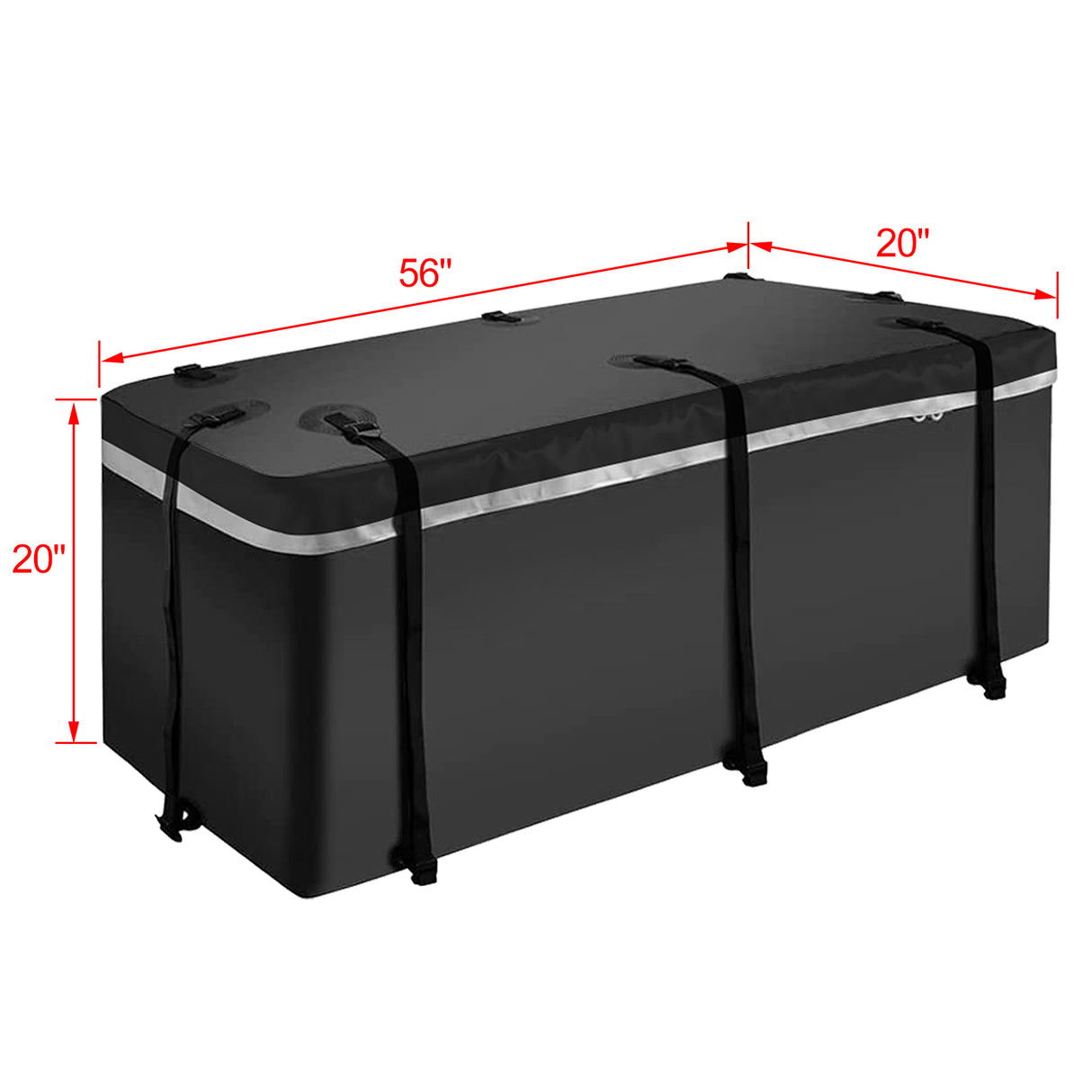 Hitch Mount Cargo Carrier Basket 60" X 21" X 6" + Waterproof Cargo Bag 16 Cubic Feet(56" 20" 20") Hauling Weight Capacity of 500 Lbs and A Folding Arm with Hitch Stabilizer Net and Straps