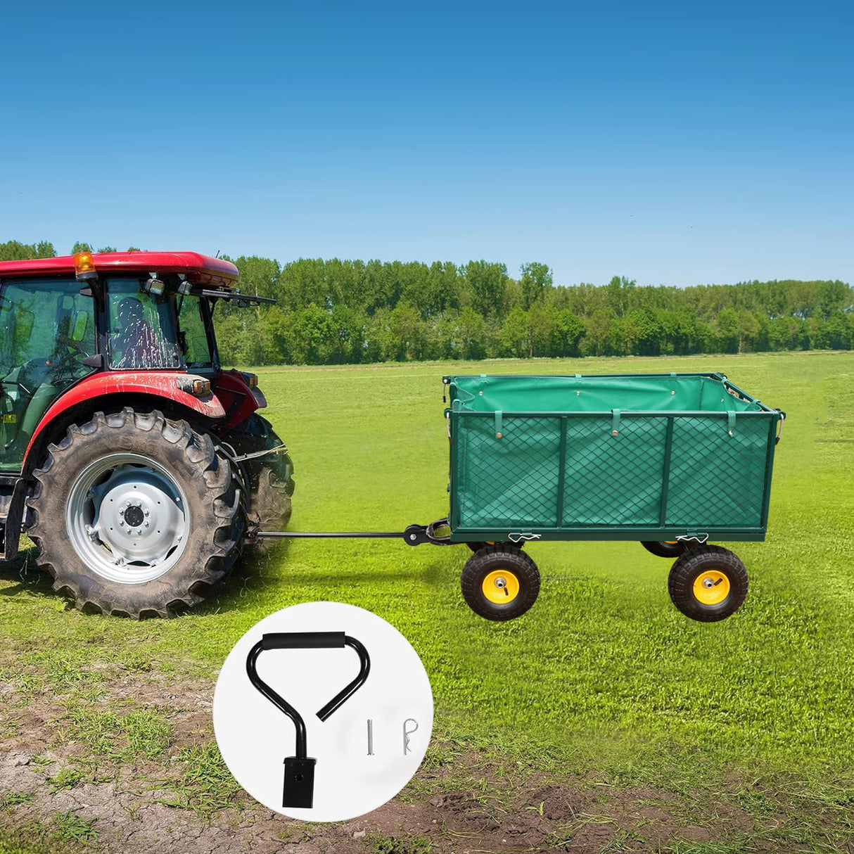 Carrello per fiori da giardino, borsa per trasporto legna da ardere, colore verde