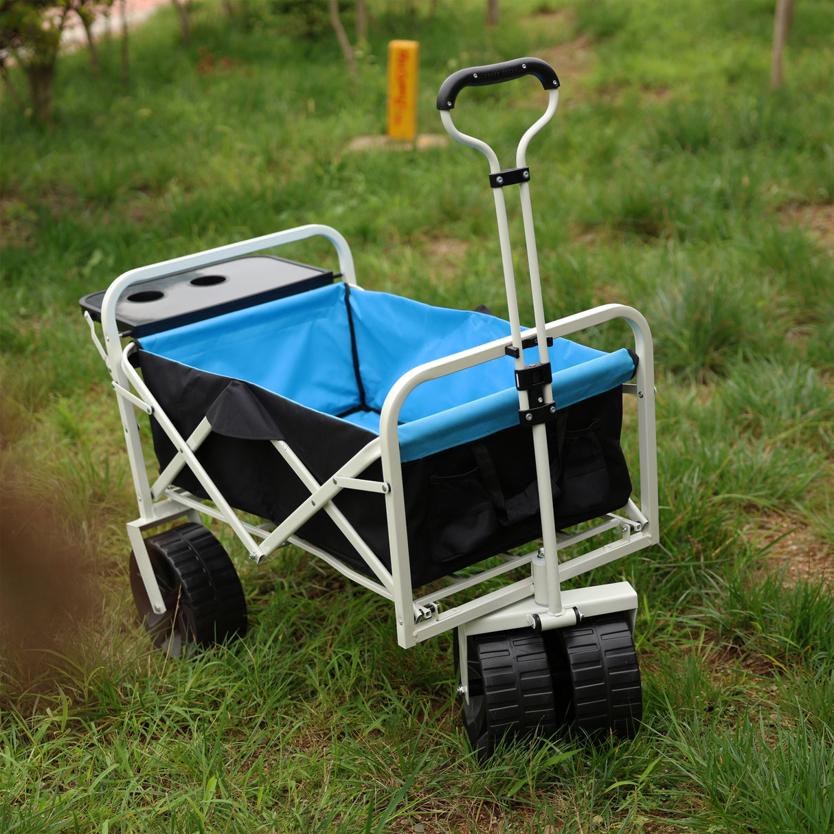 Klappwagen, Garten-Einkaufswagen, Strandwagen, Weiß, Schwarz, Blau