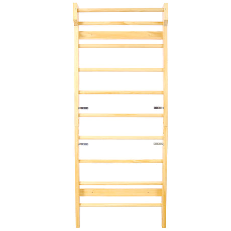 Wooden Swedish Ladder Stall Bars Set for Physical Therapy & Gymnastics with Adjustable Pull-up Bar 286 lbs Capacity