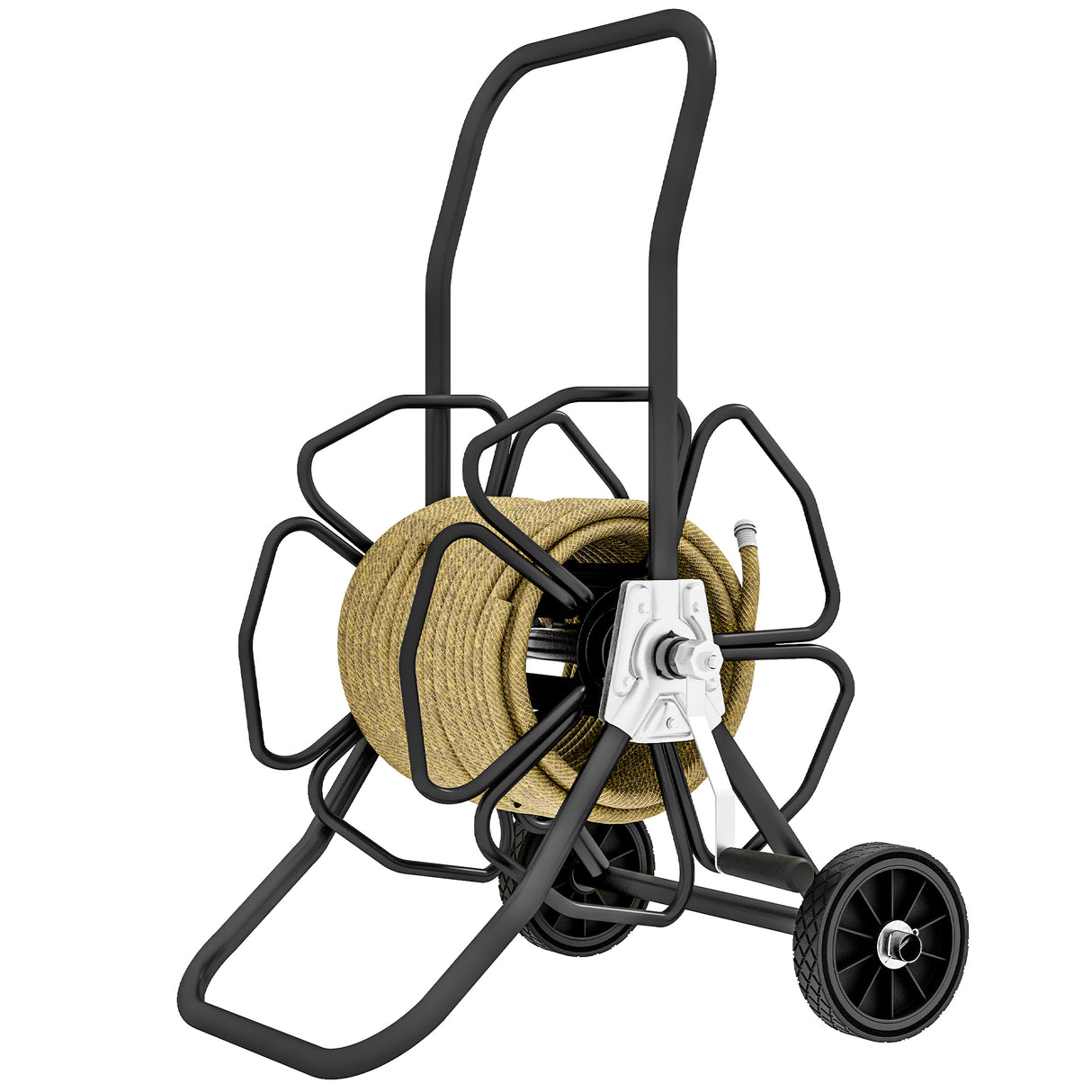 Garden Portable Water Hose Reel Cart Hold Up to 98' of 5/8" Hose (Hose Not Included) with Wheels for Yard Lawn--Black