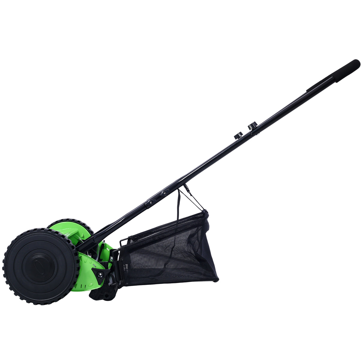 16-Inch 5-Blade Push Reel Lawn Mower with Grass Catcher Green