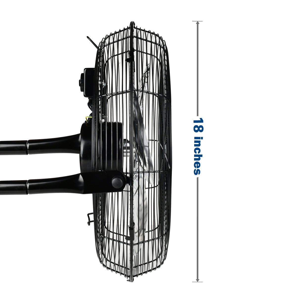 Paquet de 2 ventilateurs de sol industriels simples de luxe en métal robuste, haute vitesse, 18 pouces, 3 vitesses, silencieux, pour usage domestique, commercial, résidentiel et de serre, extérieur/intérieur, noir