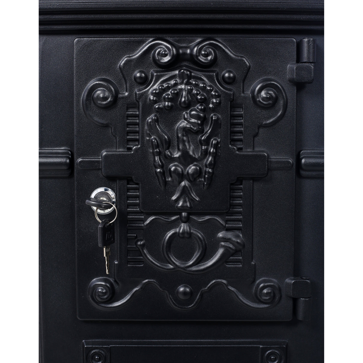 Mailbox Residential The Court Large-Capacity Letter Box Garden Floor Safety Outdoor Rainproof Postbox Statue--Black