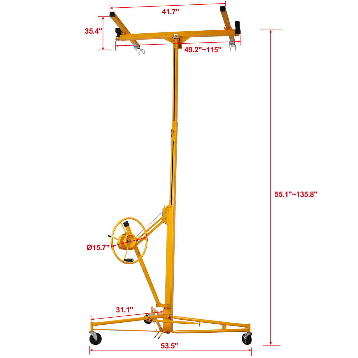 Gipsplaten Liftpaneel 11' Hoist Jack Lifter Geel