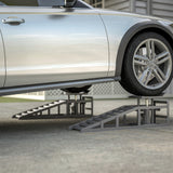 2 Pack Hydraulic Car Ramp 5T 11000lbs Low Profile Lift Service Truck Trailer Garage Taas ng Sasakyan--Gray