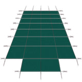 Ang Cover Safety ng Pool ay umaangkop sa 18x36ft Rectangular Ingground Winter Swimming Pool na may 4x8ft Center End Step Triple Stitched High Strength Mesh PP Mahusay na Rain Permeability Installation Hardware--Green Mesh