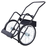 Large Dual Oxygen Tank Cart Dolly Double Cylinder 20" Pneumatic Wheels Includes two Fastening Belts Black