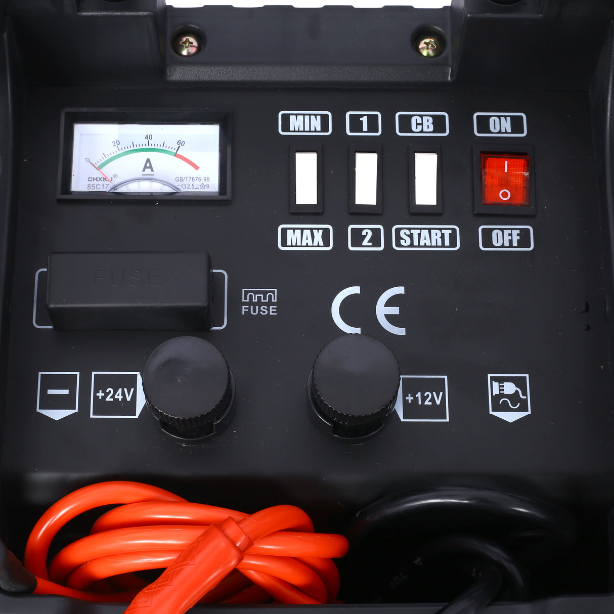 12V & 24V Wheeled Battery Charger Fully Automotive Battery Maintainer Jump Starter Dial Display Telescopic Handle