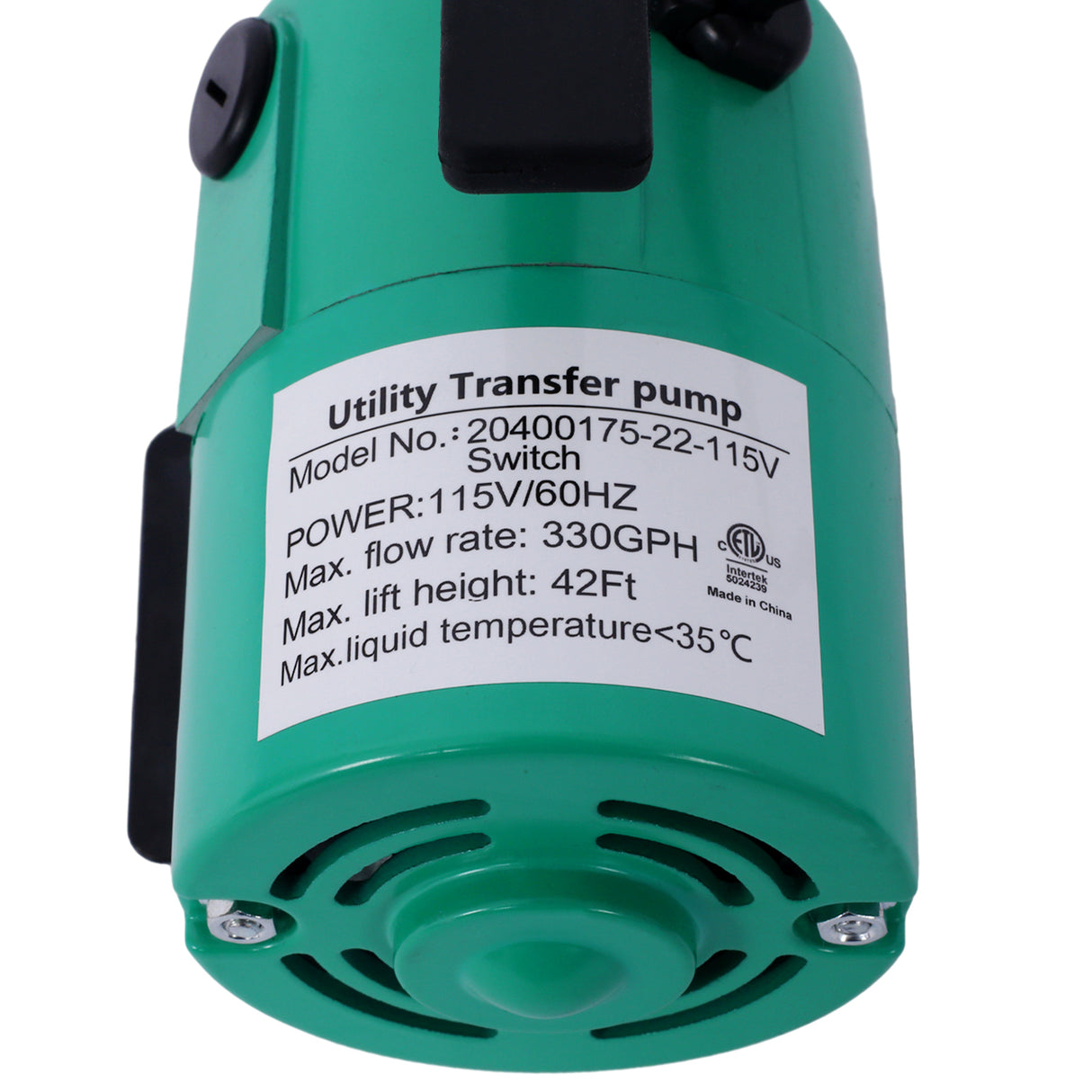 Bomba de transferencia de agua de 115 V, 330 galones por hora, servicio eléctrico portátil con interruptor de encendido/apagado y kit de manguera de agua de 6' para eliminar el agua del jardín, jacuzzi, piscina, acuarios y más