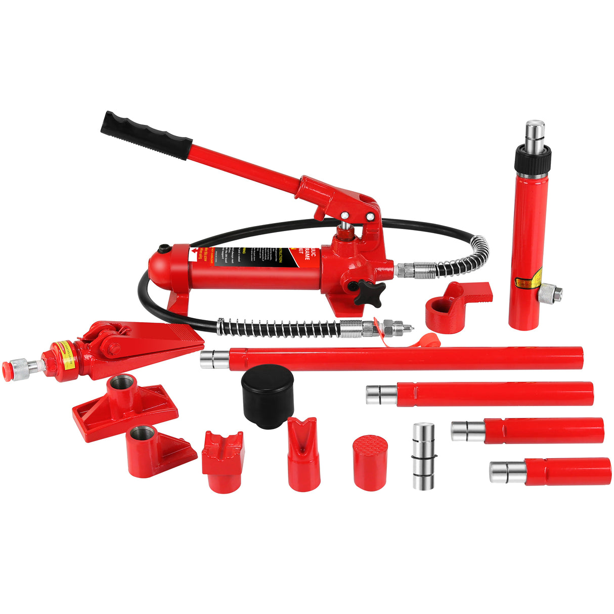 4 Ton Porta Power Kit Portable Hydraulic Jack with Oil Hose Auto Body Frame Kit with Storage Case for Car Repair Truck Farm