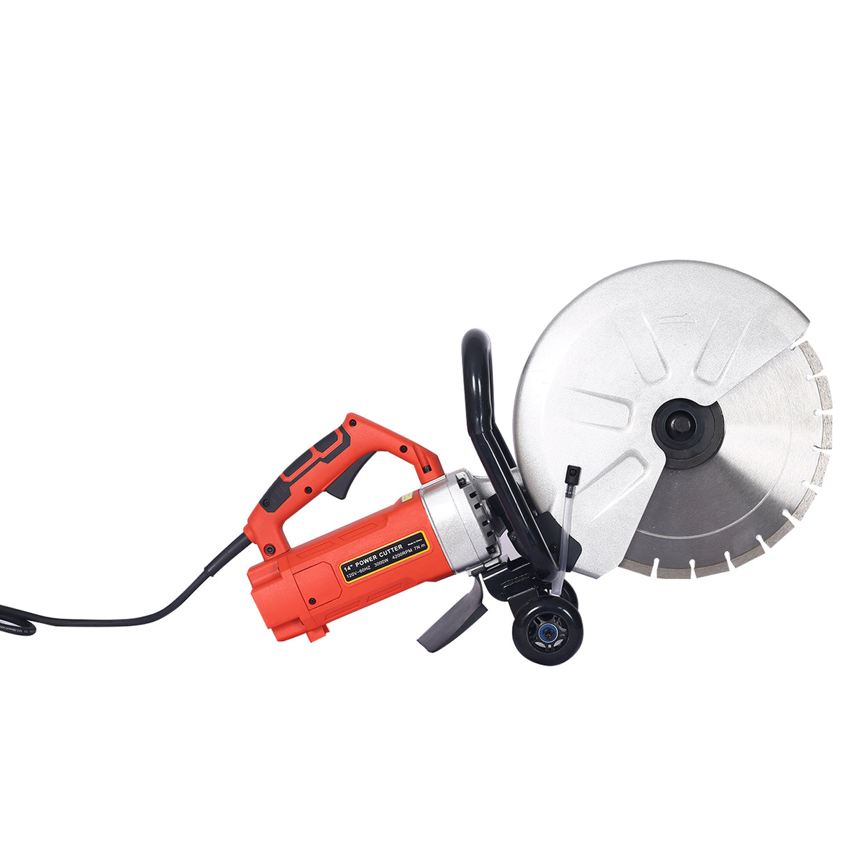 Electric 14" Cut Off Saw Wet/Dry Concrete Guide Roller na may Water Line Attachment 3000w na may Blade