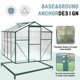 Polycarbonate Greenhouse 6'x 8' Heavy Duty Walk-in Plant Garden para sa Backyard/Outdoor