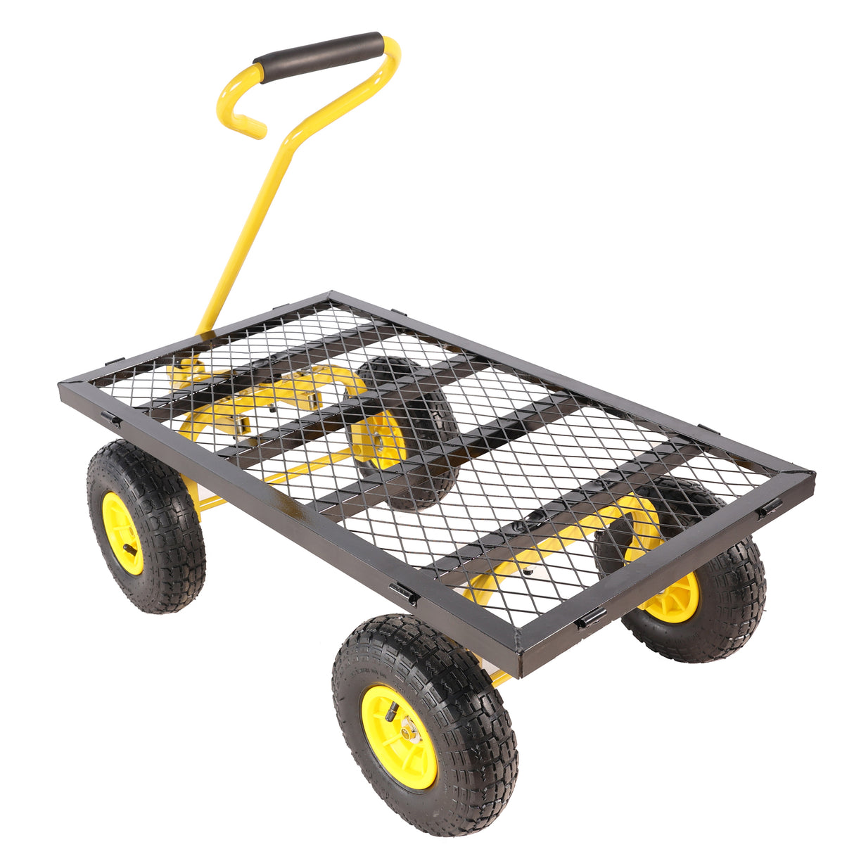 Wagon Cart Garden Trucks Transport Firewood Yellow Black