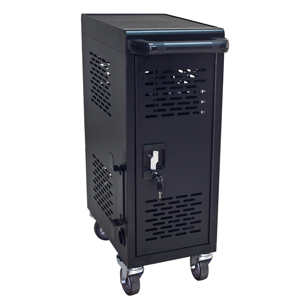 Gabinete de carga con cerradura extraíble y 16 compartimentos para computadora portátil Chromebook, color negro