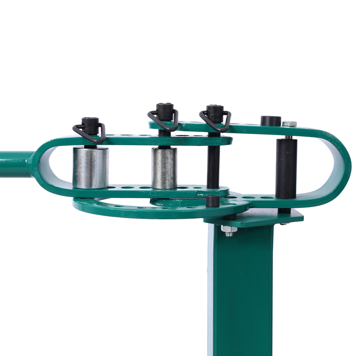 Dobladora compacta para piso de pedestal, 7 troqueles, tubo metálico compacto y versátil, montaje de 44', mango telescópico con recubrimiento en polvo, máximo 5/8" de espesor, 1-15/16" de ancho, verde