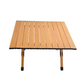 Portable Picnic Table Rollable Aluminum Alloy Table Top with Folding Solid X-shaped Frame